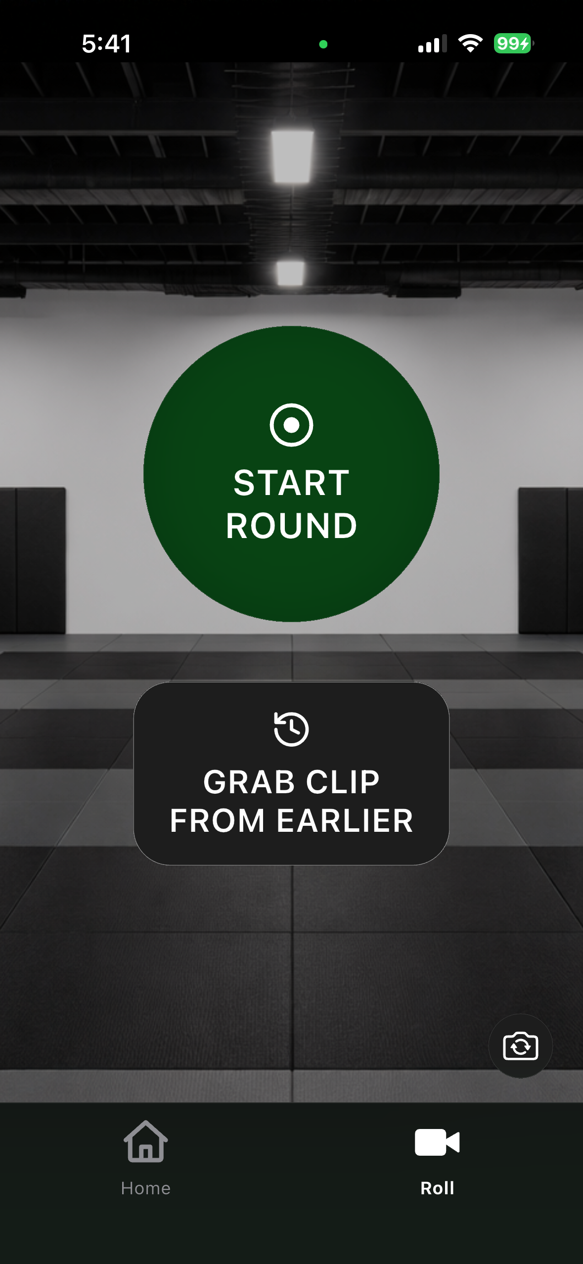 GrappLink Roll screen with Start Round button